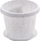 Горщик Тера (білий, теракотовий) з підставкою