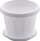 Горщик Тера (білий, теракотовий) з підставкою