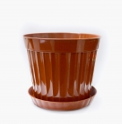 Горщик Ребро для квітів білий та теракотовий 